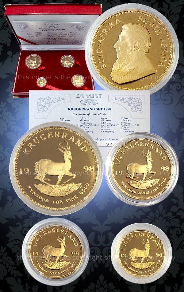 1998 Gold Krugerrand Proof 4 Coin Set