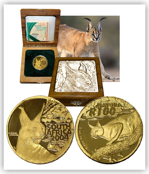 2004 Gold Proof 1 oz Natura Caracal Special Launch Coin