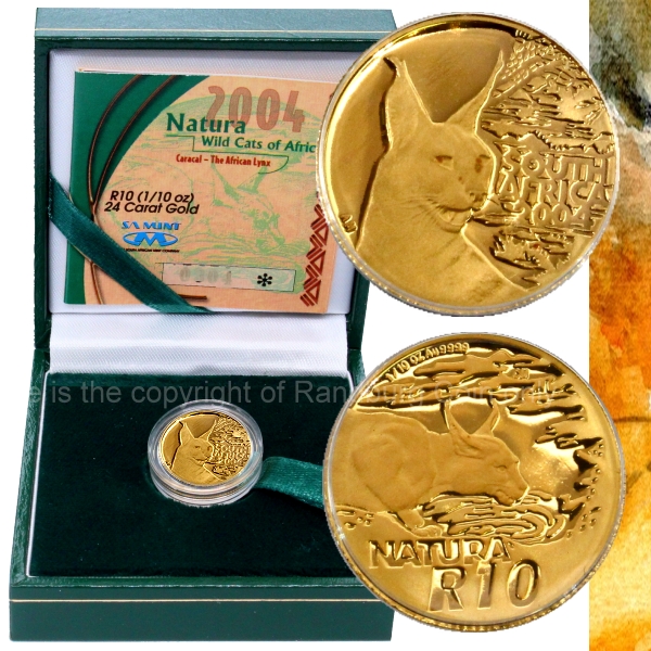 2004 Gold Tenth oz Caracal Natura R10 Series coin a