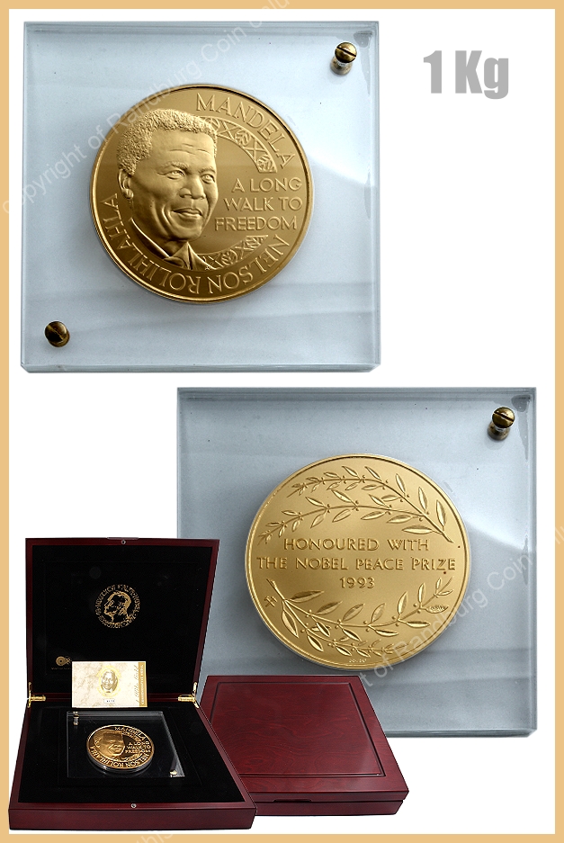 2005 Gold 1 Kilo Mandela Long Walk to Freedom Medal