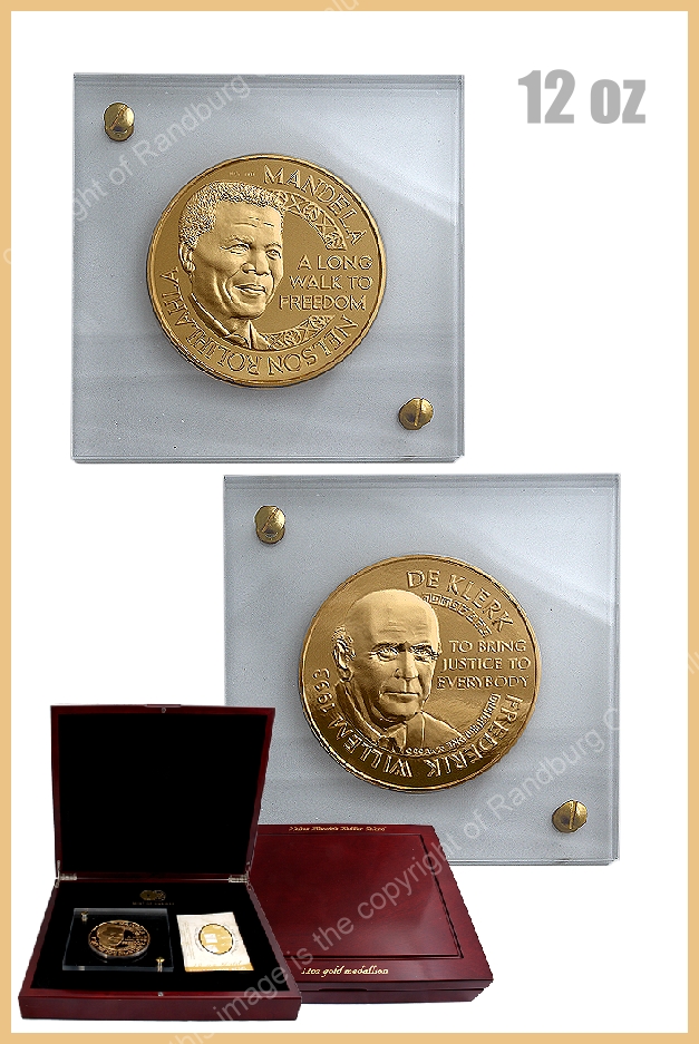 2006 Gold 12 oz Mandela De Klerk 1993 Nobel Peace Medal