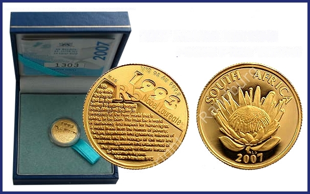 2007 Gold R5 Tenth oz Nobel Peace Prize Winners