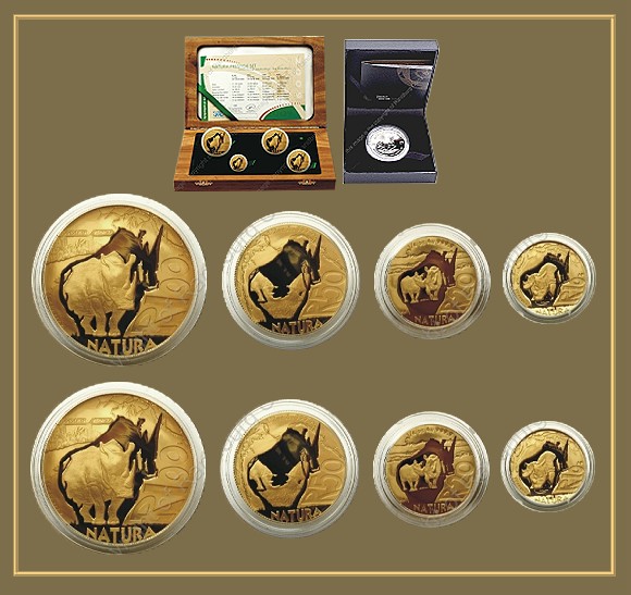 2009 Gold Proof Rhino Natura Presige Set plus Silver KR