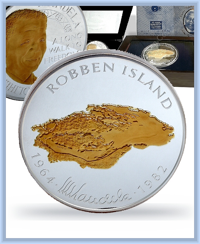 2010 Mandela 1 Kilo Silver Robben Island Commemorative Medallion