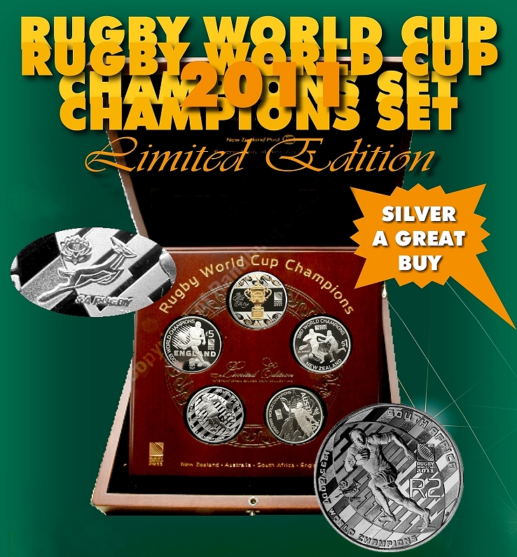 2011 Rugby World Cup Champions Silver Coin Collection a