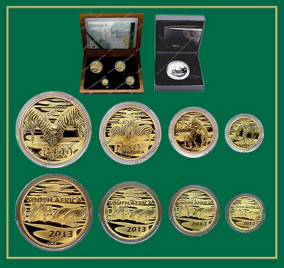 2013 Gold Proof Presige Zebra Natura Set plus Silver KR