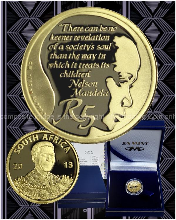 2013 Gold Tenth oz R5 Life of a Legend Mandela Childhood