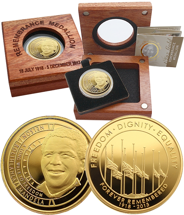 2014 Mandela Gold Half oz 18thJuly1918 to 5thDec2013 Rememberance medalllion