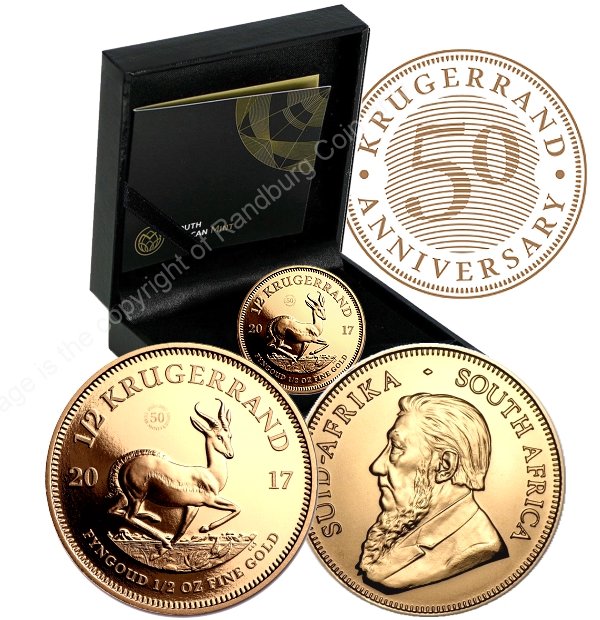 2017 Half oz Gold Krugerrand Issue 50th Anniversary mintmark aa