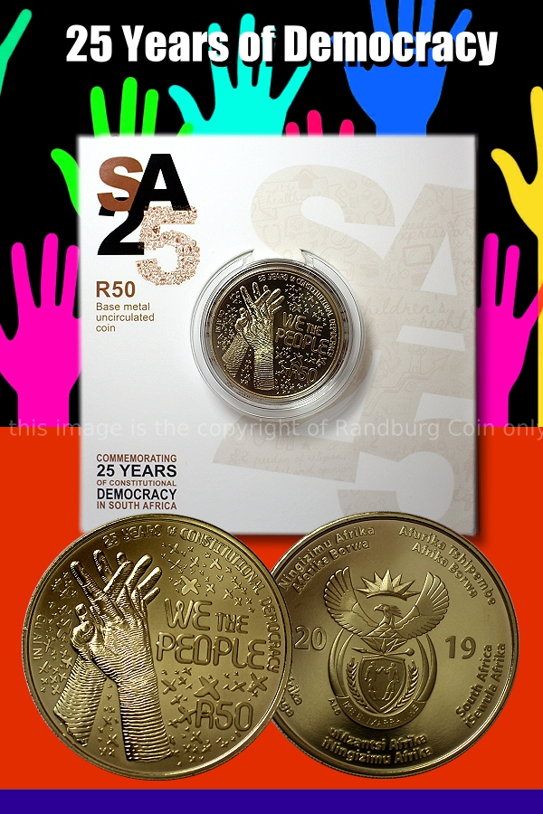 2019 R50 Aluminium Bronze Proof Coin 25Year Democracy