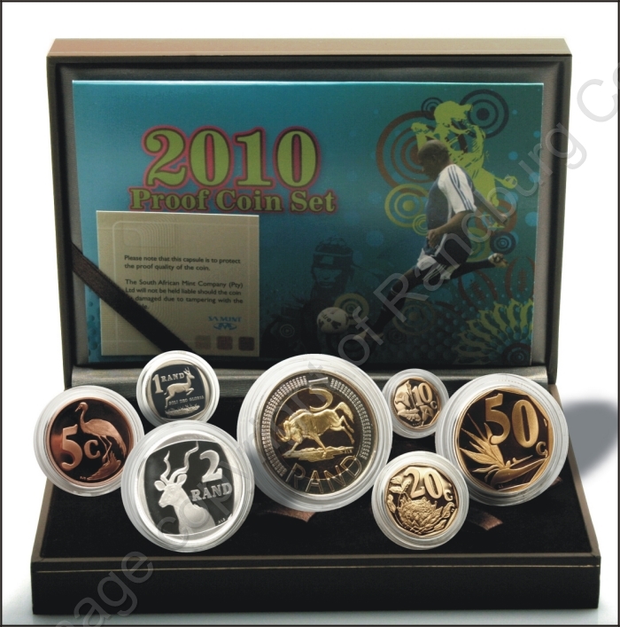 2010 SA Proof Coin Set open box rev