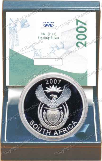 Silver Proof Wildlife 50c 2oz Kgala/gadi Transfrontier Park - Mintage 159